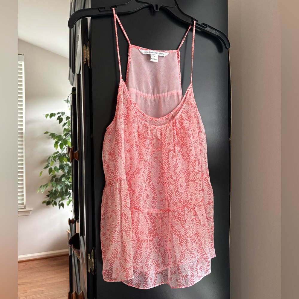 Diane Von Furstenberg Pink Silk Tank